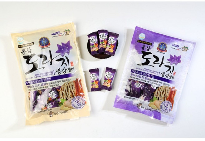 충남금산 6년근 홍삼 도라지 젤리 1박스 Korean Red Ginseng & Balloon Flower Jelly, 500g, 20개