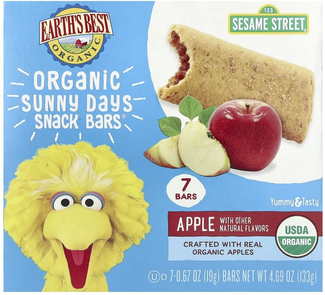 Earth's Best Sunny Days Snack Bars 사과 맛 바 7개 각 19g(0.67oz), EarthsBestSunnyDaysSnackBars사과, 1개 - 쿠팡