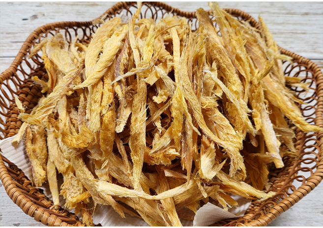 황태채 안주 용대리 황태포 명태포 황태 손질 먹태채 칼슘 북어채 황금빛 속살 200g, 1개