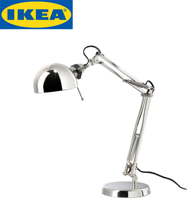 [이케아] 포르소 독서등 니켈 도금 책상무드등 스탠드 스틸등