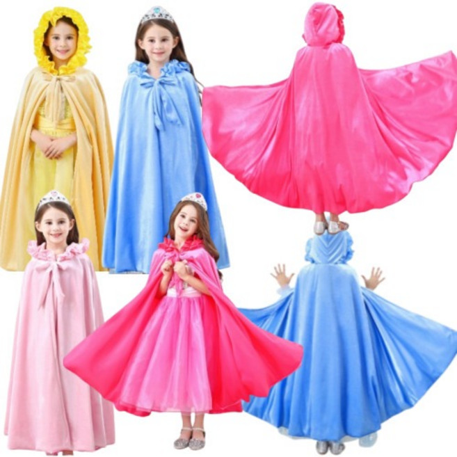 벨벳 공주 망토 프릴 리본 엘사 아동 여아 유아 할로윈 코스튬