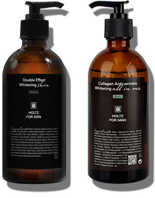 홀츠포맨 남성 남자 미백 스킨 토너 300ml 올인원스킨로션 300ml 2종 세트 주름개선 미백 기능성 화장품, 1세트