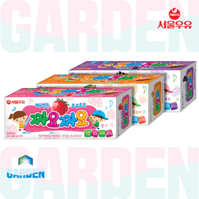 짜요짜요 딸기맛 6입 포도맛 6입 복숭아맛 6입 세트 아이스포장무료 (3곽), 240g, 1세트