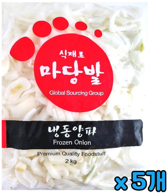 마당발 냉동 양파 슬라이스, 2kg, 5개