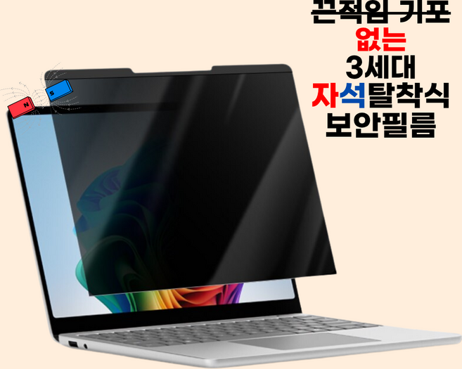 인랩스 자석형 모니터 노트북 보안필름 프라이버시 정보보호 블루라이트 차단 필터, 1개, 14인치