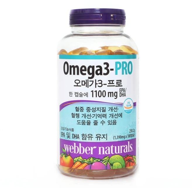 코스트코 웨버네추럴스 오메가프로 1390mg, 180정, 1개 - 쿠팡