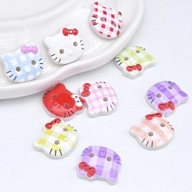 앤유 귀여운 고양이 단추 혼합 7종세트 35p, 35개