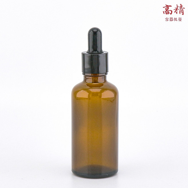 高精 茶色玻璃滴管瓶, 1個, 滴管瓶(整組),茶色(刻度)50ml(超取最多50個)