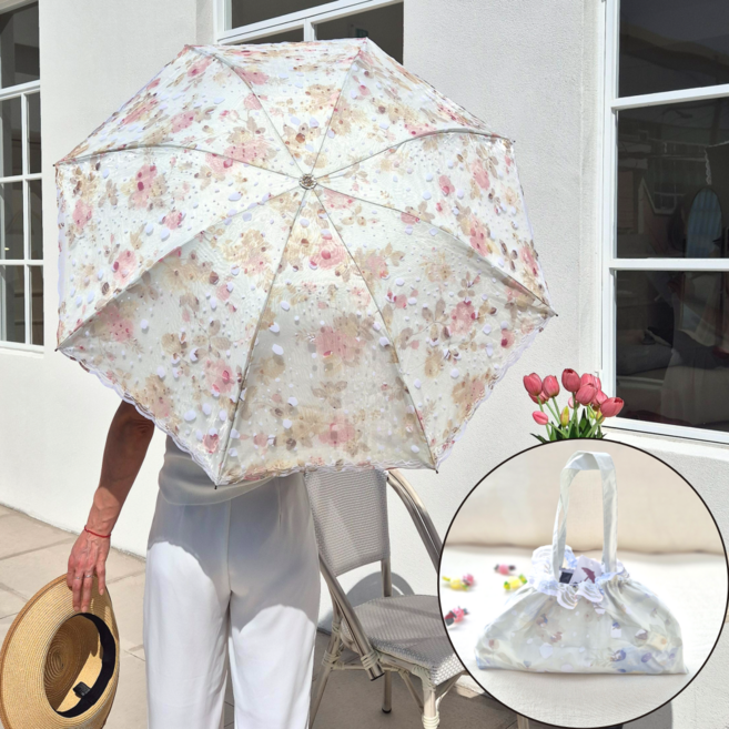 인네이처 99.9% 자외선차단 꽃무늬 레이스 암막 우양산