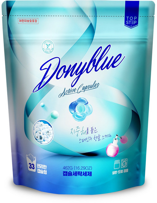 탑스텝 도니블루 캡슐세탁세제, 33개입, 1개