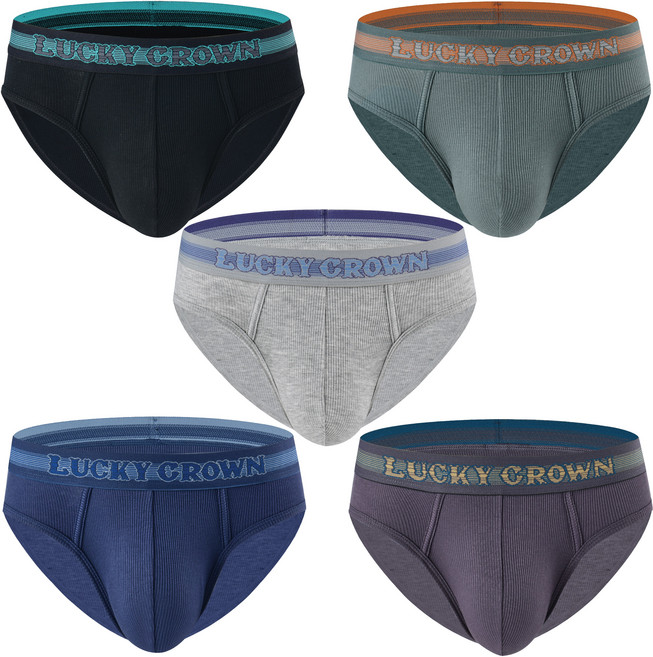 럭키크라운 남아 주니어 쾌적 모달 스판텍스 지그재그 쟈가드 삼각팬티 5매