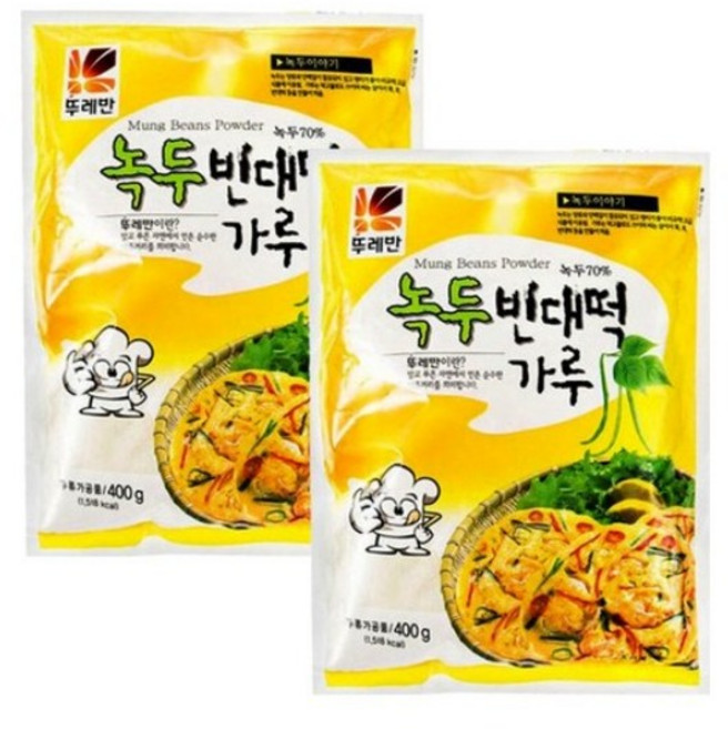 뚜레반 녹두빈대떡가루, 400g, 8개