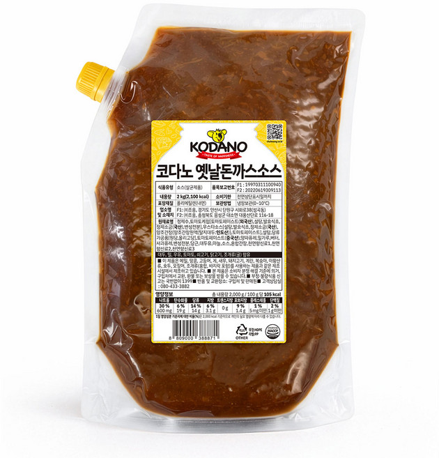 코다노 옛날돈까스소스, 2kg, 1개