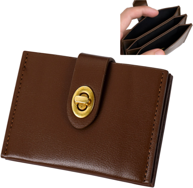 경커스텀즈 미니 3단 카드지갑 명함지갑 겸용 스냅버튼형