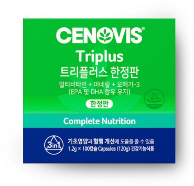 세노비스 트리플러스 멀티비타민미네랄 오메가3, 5개, 100정