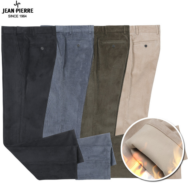 쟌피엘 남자 기모 골덴바지 스판 밴딩 코듀로이바지 기모바지 면바지 빅사이즈