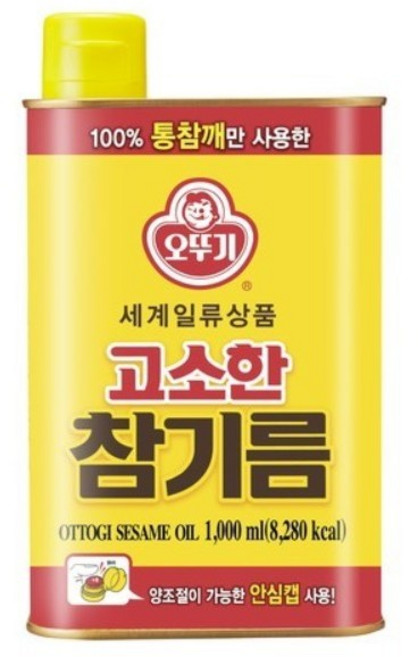 오뚜기 고소한 참기름 캔, 1L, 48개