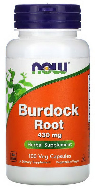 NOW Foods 우엉 뿌리 430mg 베지 캡슐 100정 NOW-04608, 1개