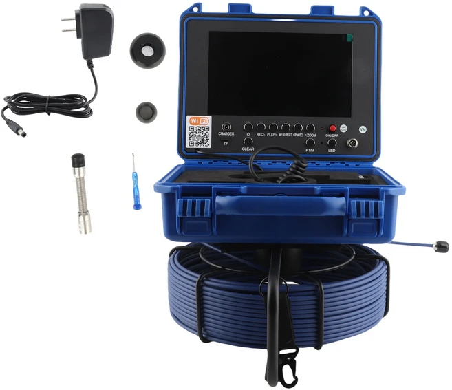 1080P 파이프라인 내시경 카메라 30M 하수구 검사 카메라 키트 HD 화면 깊이/길이 측정 IP68 배관 WIFI 비, 03 US Plug