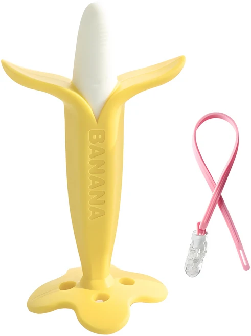 앙쥬 바나나 치발기 + 전용케이스 + 집게끈, 치발기 + 케이스 + 스트랩, 혼합색상, 1개 - 쿠팡