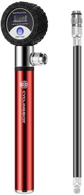 자전거바람주입기 BMX 용 압력 게이지가있는 휴대용 PSI 팽창기 공기 주입기, [03] 빨간, 1개