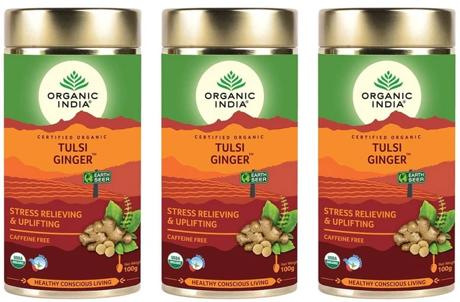 인도정품 Organic India Tulsi 생강 100 G - (3개 팩), 3개들이 팩, 100g, 1개입 - 쿠팡