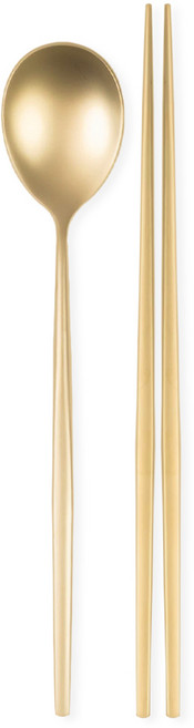 식세기 가능한 루미에 티타늄 수저세트, 1세트, 숟가락+젓가락, 매트골드