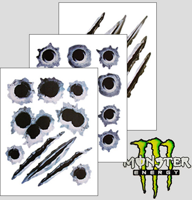 총알스티커 3종세트 + 1 / 스크래치 커버 흠집커버 땜빵스티커 입체스티커 4장, 1세트, 총알시리즈