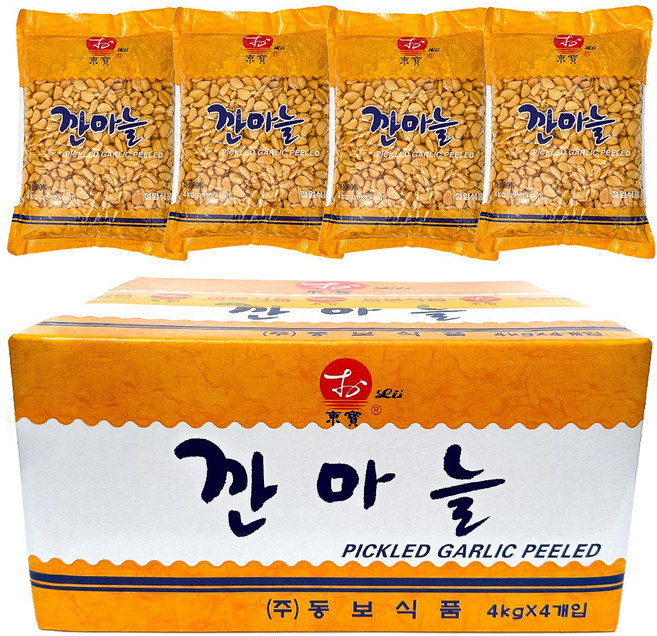 깐마늘 16kg(4kg x 4) 절임식품 동보식품, 4개, 4kg