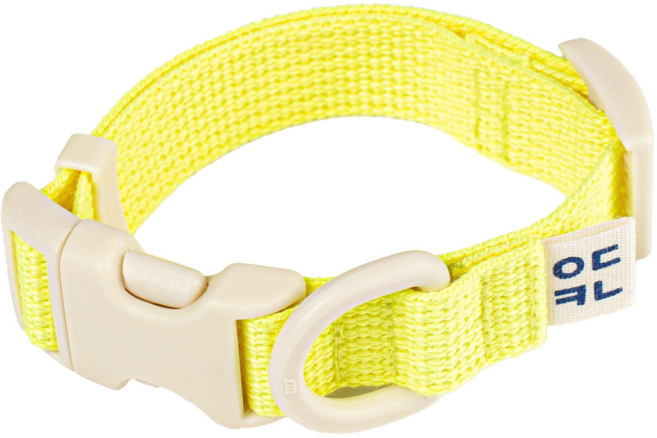 구름솜 부드러운 강아지 목줄 콜마이네임, 형광옐로우, 1개
