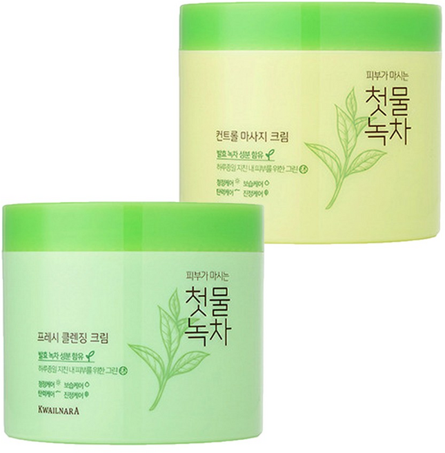 첫물녹차 클렌징크림 300ml+마사지크림 300ml, 첫물녹차 클렌징크림+마사지크림300ml 과일나라, 1개