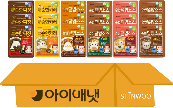 아이배냇 유아용 베베 순한 덮밥 소스 6종 짜장3+카레3+새우달걀3+소불고기3+간장찜닭3+차돌된장3, 1개