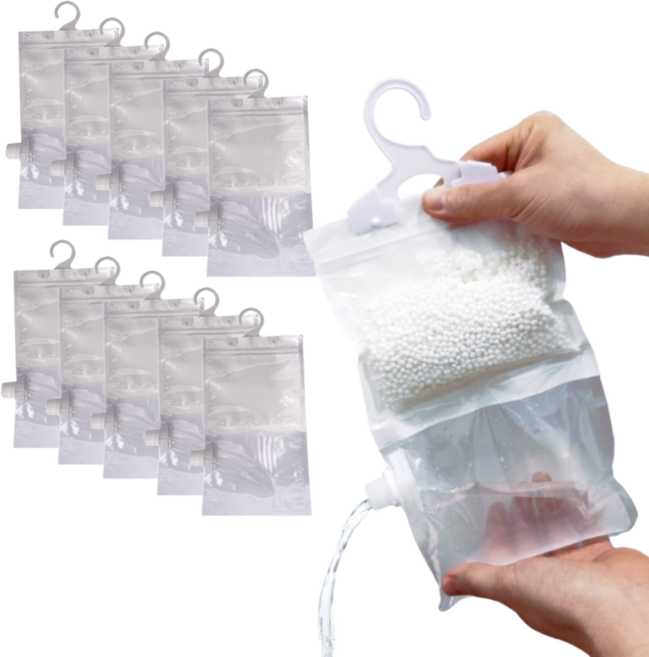 포그니 반영구 옷장용 제습제 만들기 옷걸이형 염화칼슘만 있으면 무한 리필, 10개, 230ml