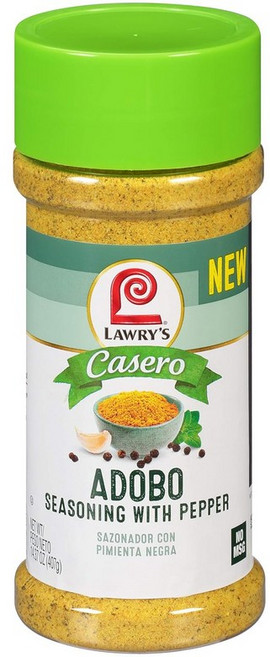 스테이크 시즈닝 바베큐 삼겹살 캠핑요리 로리스 카세로 아도보 후추 양념 14.37온스, Lawry's Casero 시즈닝 가루 양념 로우리의, 407.4g, 1개