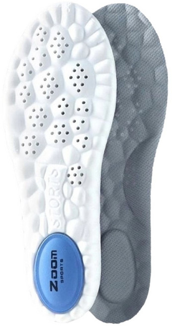 ZOOM SPORTS 運動氣墊鞋墊 高彈透氣減壓 久站舒適 灰白 39-40碼