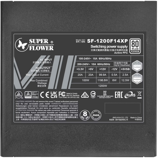 SUPER FLOWER Leadex VII 850W 80 PLUS 鉑金全模組化電源供應器, Leadex VII Pro 1200W 黑