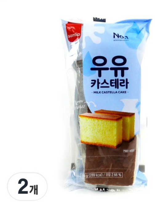 삼립 우유 카스테라 촉촉 달콤 부드러운 빵, 95g, 2개