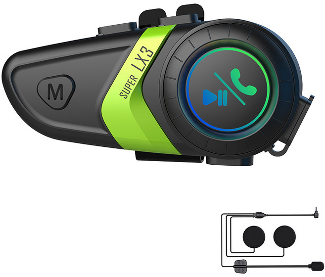 비더블유비 헬멧 블루투스 오토바이 블루투스 스마트 노이즈 캔슬링 방수 오토바이헬멧 블루투스, 녹색, A