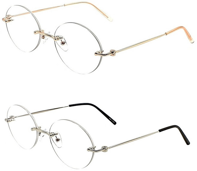 [당일발송] 페이스오프 블루 라이트 차단 렌즈 장착 긱시크 무테 무태 안경 타원형 원형 라운드 안경테