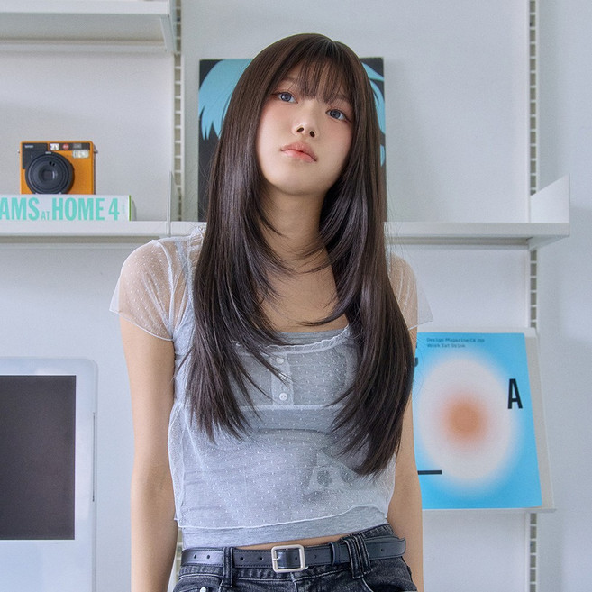 핑크에이지 논클립 통가발) 레이어드 슬릭컷 이본, CB#트러플브라운, 1개