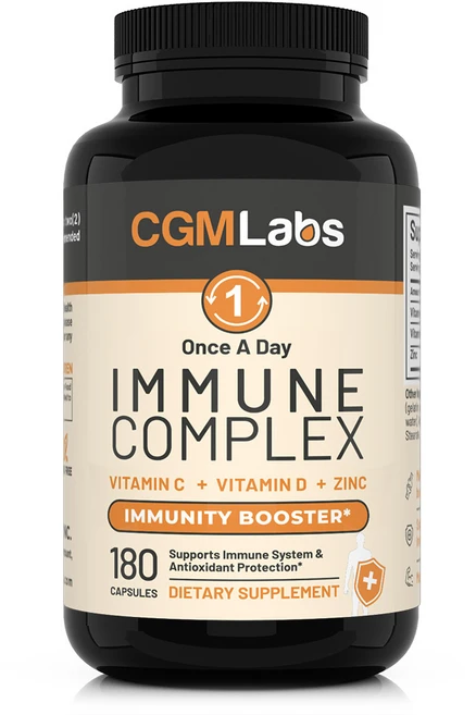 CGM Labs 원스 어 데이 이뮨 컴플렉스 Once A Day Immune Complex 180 캡슐 면역력 부스터 징크(아연) 25mg 비타민C 900mg 비타민D 2500IU, 180정, 1개 - 쿠팡