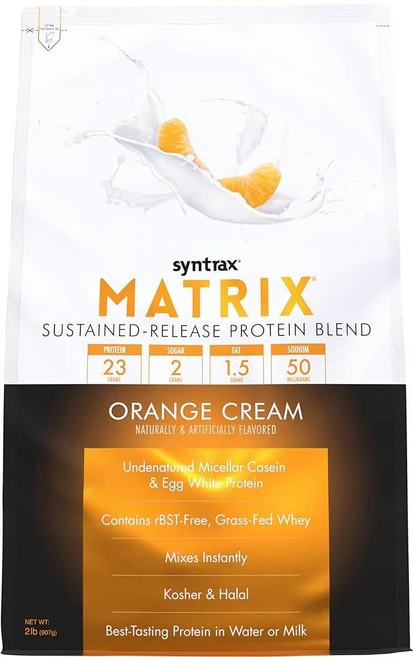 Syntrax Nutrition Matrix 단백질 파우더 서방형 단백질 블렌드 리얼 쿠키 피스 쿠키 & 크림 0.9kg(2파운드), 2 Pound, 1개 - 쿠팡