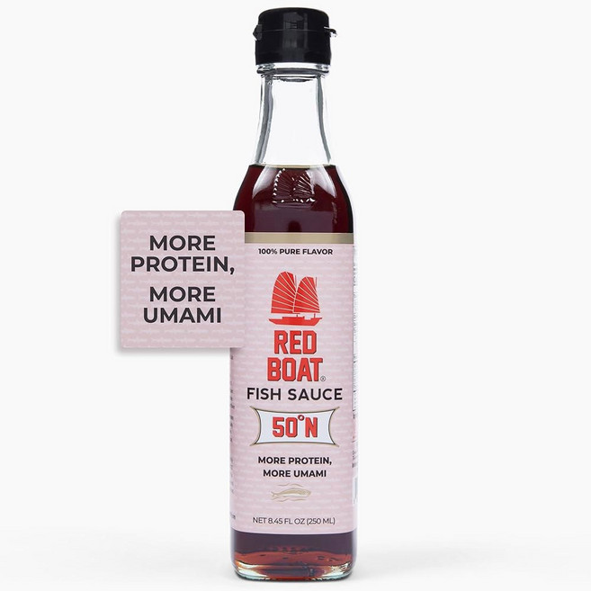 Red Boat 소스 레드 보트 피시 패밀리 리저브 프리미엄 50°N 베트남에서 두 가지 재료만으로 지속 가능하게 뛰어난 풍미를 위한 고단백 글루텐 및 설탕 무첨가 없음 8., 1개, 250ml