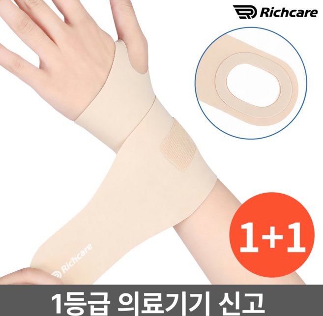 리치케어 의료용 스트랩 손목보호대, 스킨, 2개