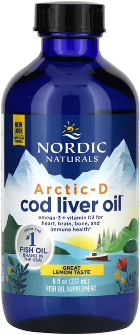Nordic Naturals Arctic-D Cod Liver Oil 레몬 맛 237ml(8fl oz), NordicNaturalsArcticDCodLiverO, 1개, 237ml - 쿠팡