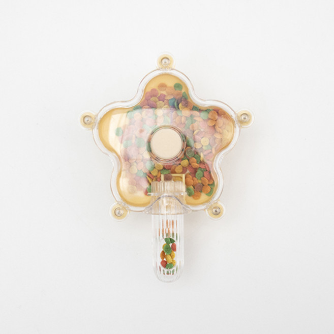 앵무새 장난감 빙글 꽃 포레깅 먹이빼먹기, 1개, 노란색