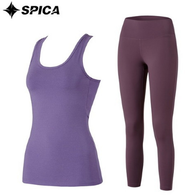스피카 나시 + 볼륨인컵 + 레깅스 요가복 세트 SPA615820