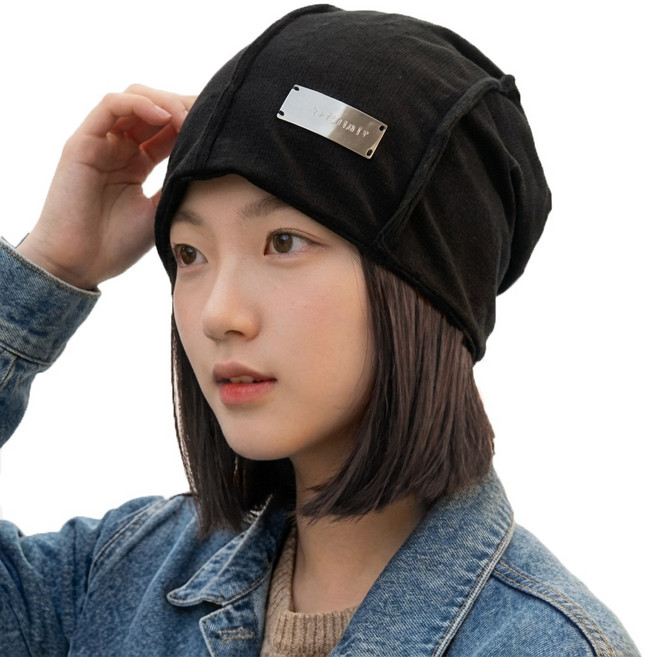 가발위드 모자가발 스트레이트 중단발 비니 일체형 M002, 네츄럴블랙, 1개