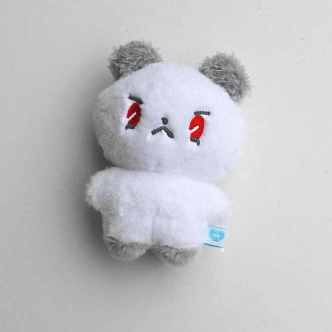 플레이브 PLAVE 므메미무 가방걸이 보이그룹 버추얼 액세서리 키링 캐릭터 굿즈 응원 인형, 1개, J. PLAVE 밝은 회색 귀와 붉은 눈 인형