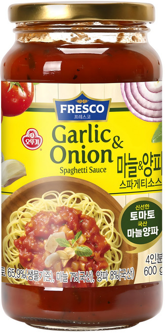 오뚜기프레스코 마늘 앤 양파 스파게티소스, 600g, 1개